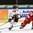 HELSINKI, FINLAND - JANUARY 2: Switzerland's Denis Malgin #13 stickhandles the puck with pressure from Belarus' Dmitri Buinitski #10 during relegation round action at the 2016 IIHF World Junior Championship. (Photo by Matt Zambonin/HHOF-IIHF Images)

